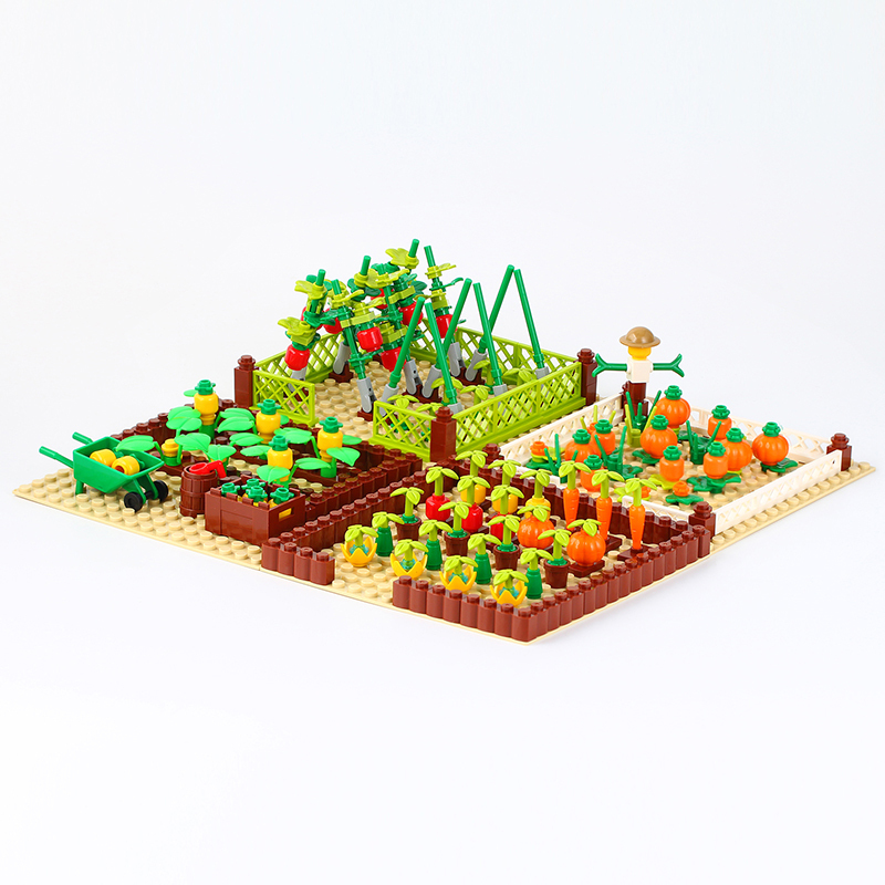 MOC0061-0064 Farm Series Vegetable Field Ornament Building Blocks Bricks Kids Toys for Children Gift MOC Parts