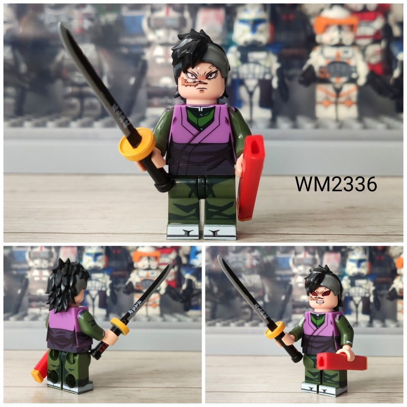 New WM2344-A WM6137 Kamado Tanjirou Demon Slayer sun blade Swordsman series of columns building blocks Figures Toy 2022 Hot Sale