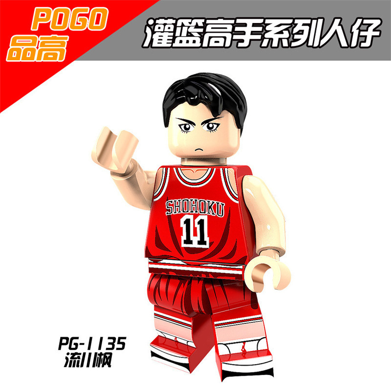 PG8092 Anime Cartoon SLAM DUNK Sakuragi Hanamichi Hisashi Mitsui Akagi Takenori Miyagi Ryota Kaede Rukawa Haruko Akagi Action Figure Building Blocks K