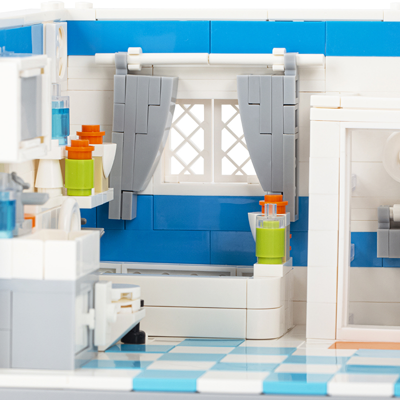 MOC4046 City Series Bathroom Scene Building Blocks Bricks Kids Toys for Children Gift MOC Parts