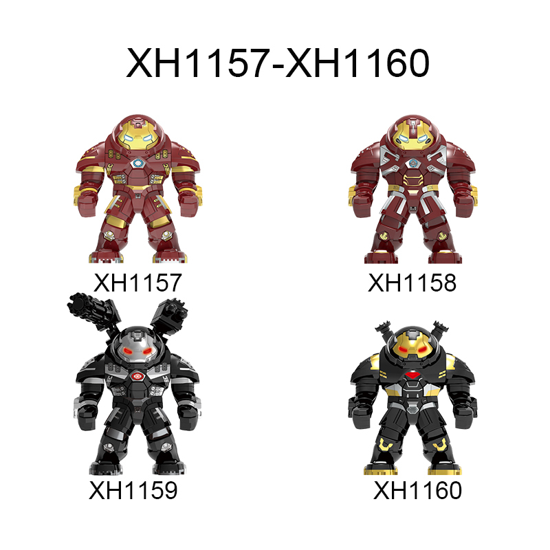 XH1157-1160 Anti-Hulk Armor (Black) Adult Figure Anti-Hulk Armor (Red) Adult Figure Building Blocks Kids Toys