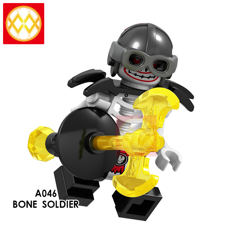 A041-A048 Bone Soldier Chopov Kruncha Nuckal Frak Wyplash Krazi Building Blocks Kids Toys