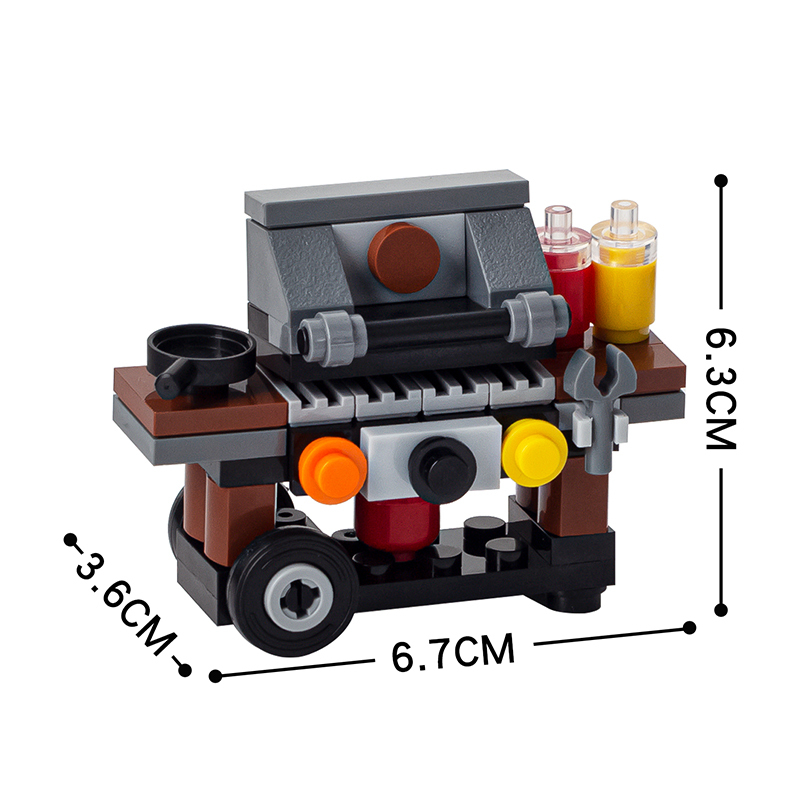 MOC4034 City Series Barbecue Grill Building Blocks Bricks Kids Toys for Children Gift MOC Parts