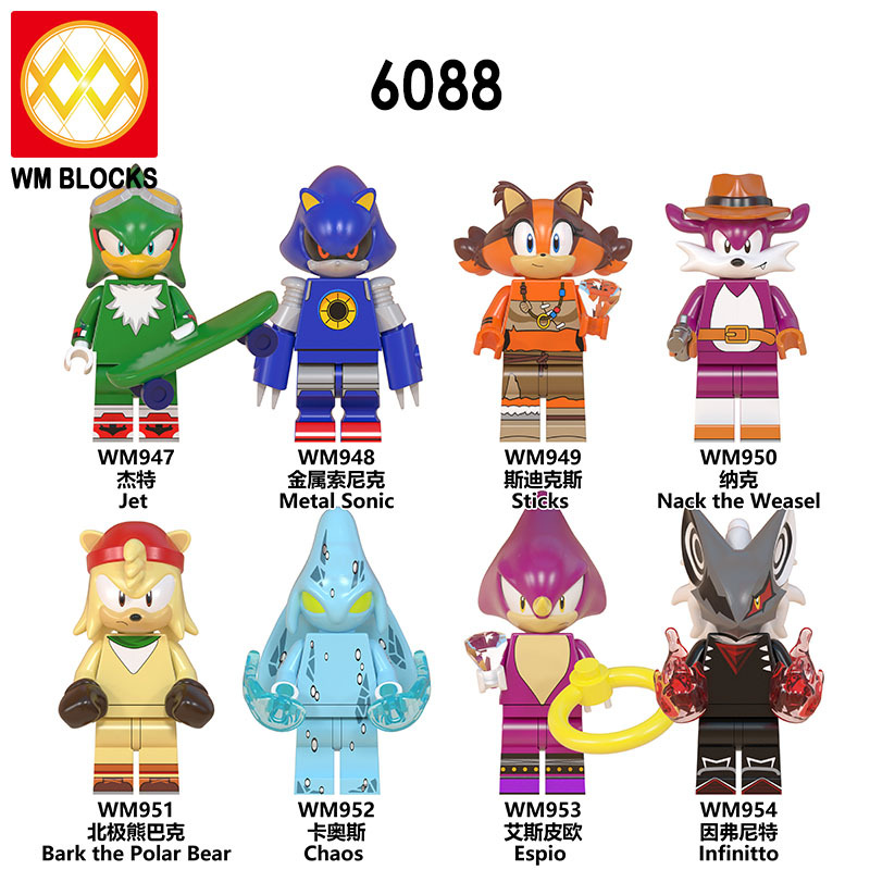 WM6088 All Sonic Minnie Mickey Rose Shadow Mini Action Figure Building block figures Gift For Kids Toys