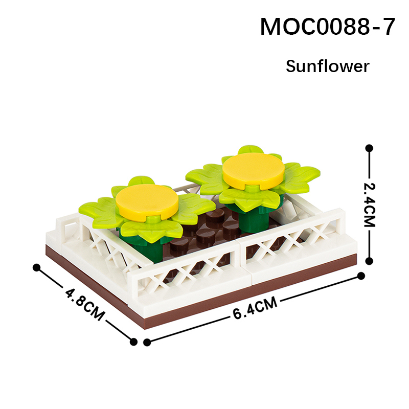 MOC0088 City Series Decoration Flowers Fruit and Vegetable Fields Building Blocks Bricks Kids Toys for Child