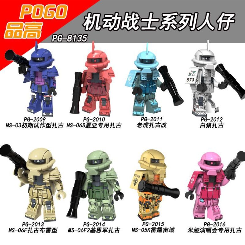 PG8135 Cartoon Anime GUNDAM MS-03 MS-06S MS-06F MS-06F2 MS-05K Action Figure Building Blocks Kids Toys