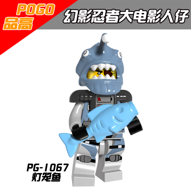 PG8077 Ninjago Garmadon White Shark Blowfish Shark Chief Lantern fish Jerry Hammer Action Figure Building Blocks Kids Toys