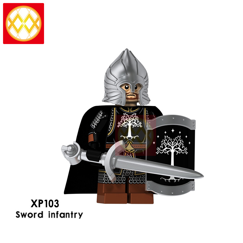 KT1014 Sword Infantry Captain The Archer Spear Infantry Medieval Castles War Series Building Blocks Kids Toys