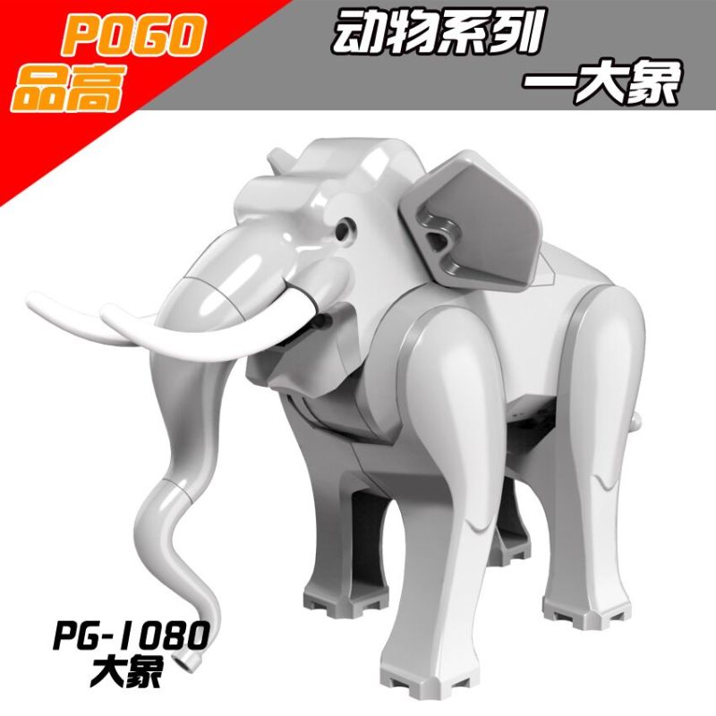 PG1079 PG1080 Jungle animal elephant light gray dark gray elephant   Building Blocks Kids Toys