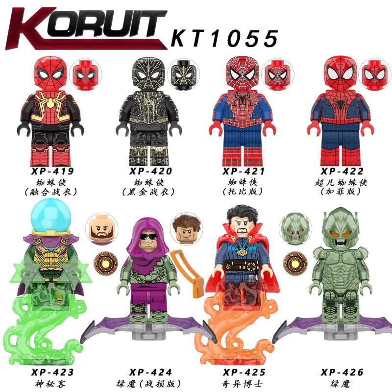 KT1055 Super Hero Marvel Spider-Man Mysterio Green Goblin Doctor Strange Building Blocks Kids Toys