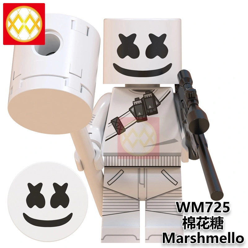 WM6064 Famous DJ Marshmellow AIM Agent Building Blocks Bricks DIY Model Action Figures Toys Collection For Children Gifts