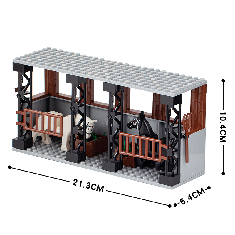 MOC0012 Farm Series Stable Horse Building Blocks Bricks Kids Toys for Children Gift MOC Parts