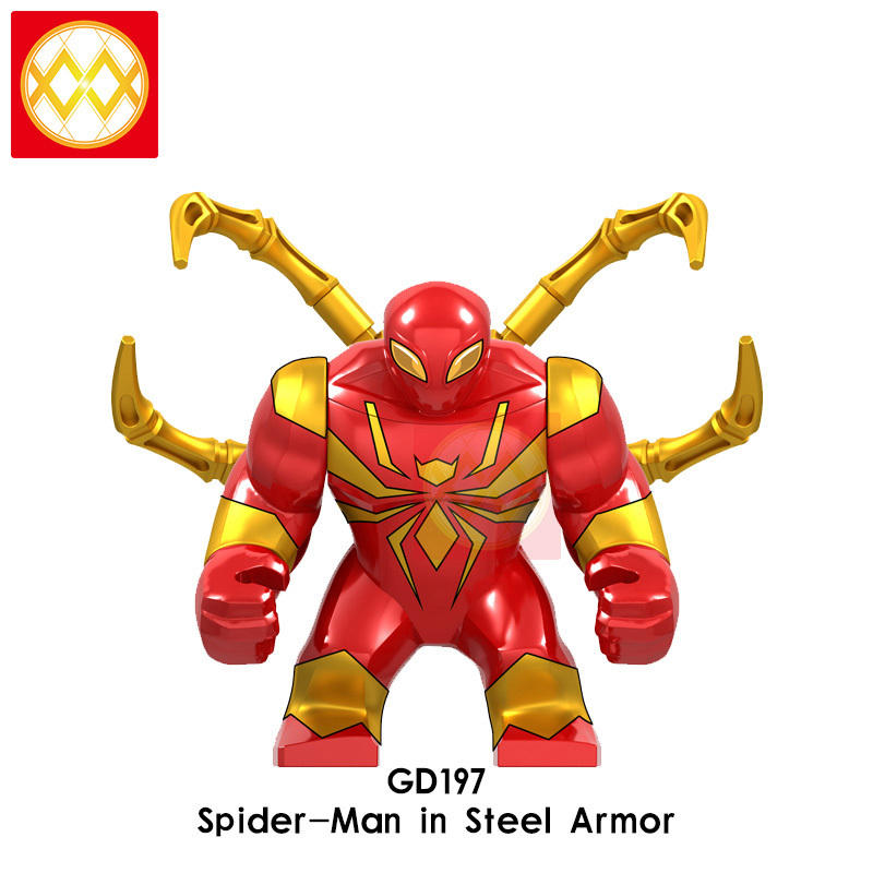 GD197-200 Spider-man In Steel Armor Spider-man 2011 Spider-man In Polar Armor Avenger Alliance Steel Armor Spider-man Building Blocks Kids Toys