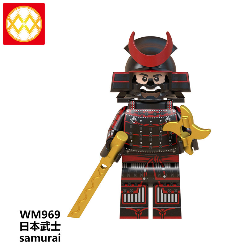 WM6090 Japanese Samurai Super Heroes Soldier Army Mini Bricks Action Model Figures Wars Building Blocks Toys for Children