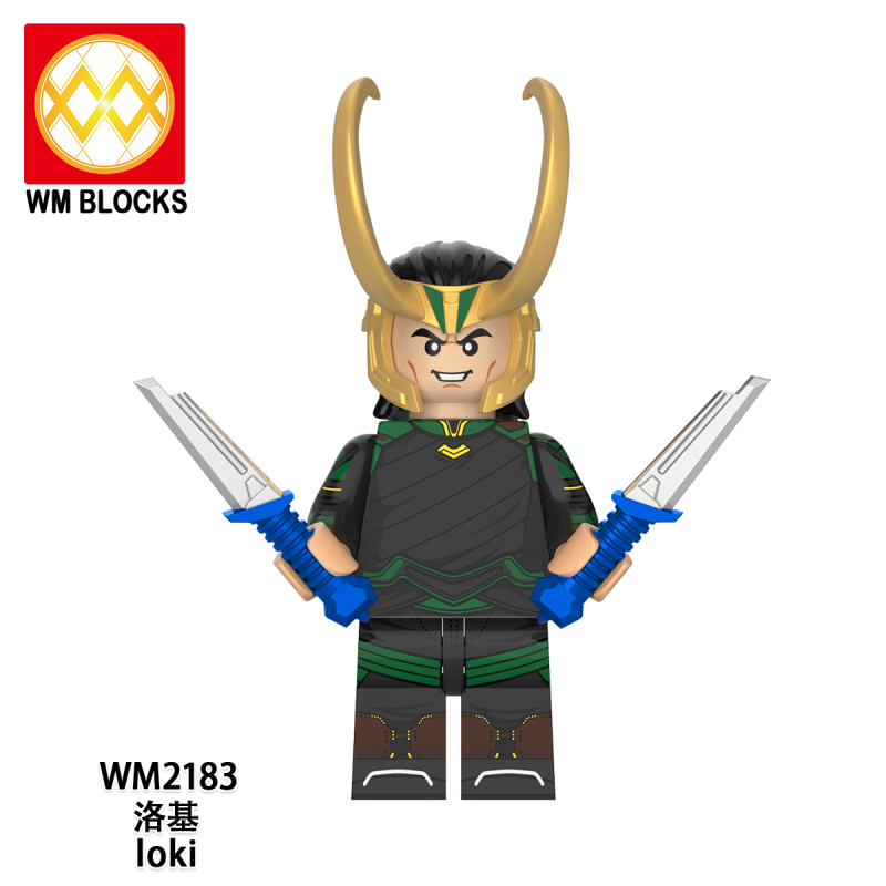 WM6118 Loki with Plastic Cape Super Heroes Action Figures Building Blocks toy for kids