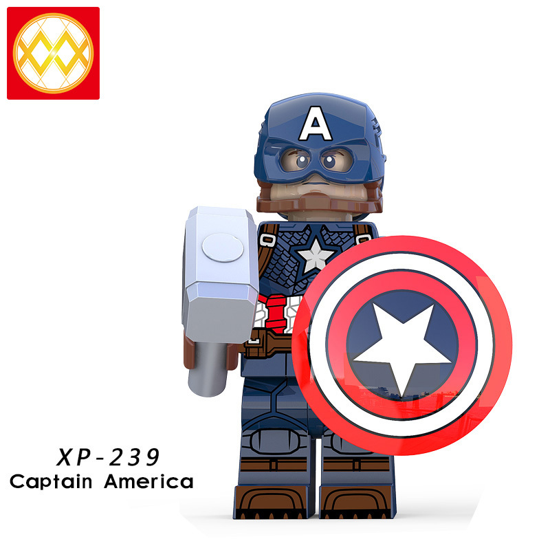 KT1031 Super Heroes Marvel The Avengers Movie Characters Captain America Steve Rogers Age of Ultron Infinity War Endgame Building Blocks Kids Toys