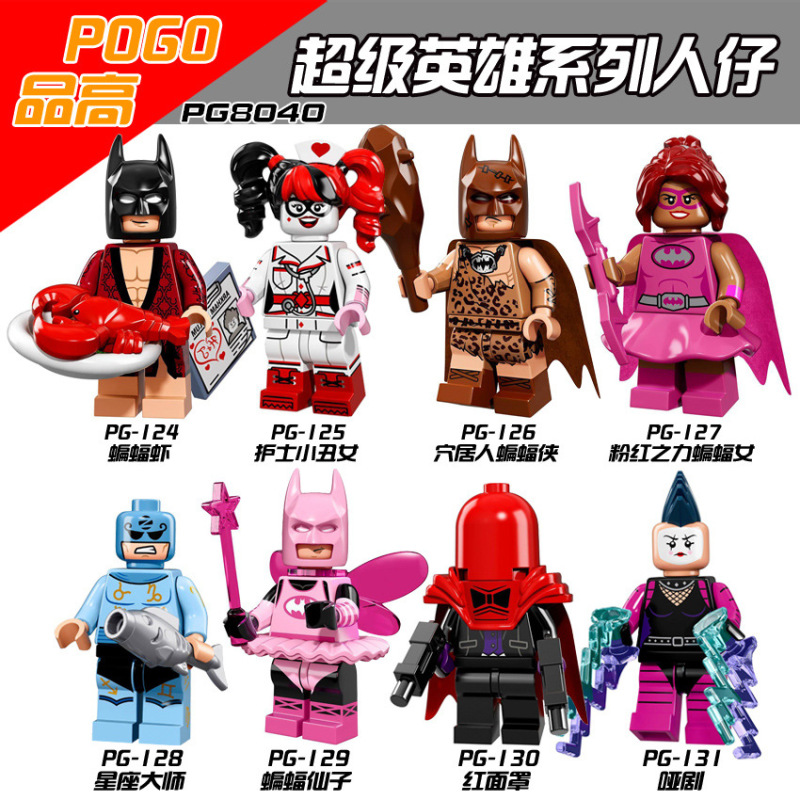 PG8040 DC Movie Super Hero Batman Harley Quinn Batgirl Zodiac Master Red Hood Mime Action Figure Building Blocks Kids Toys