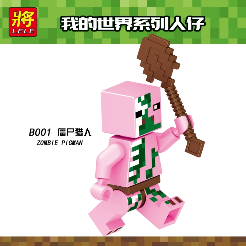 B001-008 ZOMBIE PIGMAN ALEX STEVE CREEPER ENDERMAN STRAY ZOMBIE VILLAGER Building Blocks Kids Toys