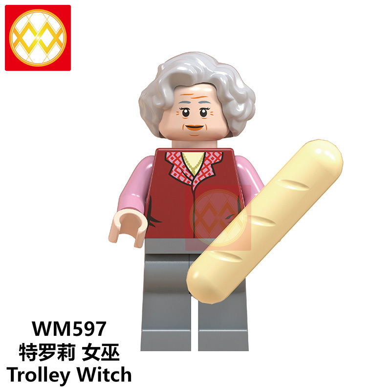 WM6046 Harry Series Potters Moody Trolley Witch Ron Weasley Malfoy Remus John Lupin Susan Bones Action Building Blocks Kids Toy