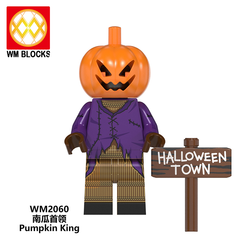 WM6102 Hot Halloween Jack Sally Pumpkin King Re-Animator Exorcist Hellraier Pennywise Action Figures Building Blocks Kids Toys