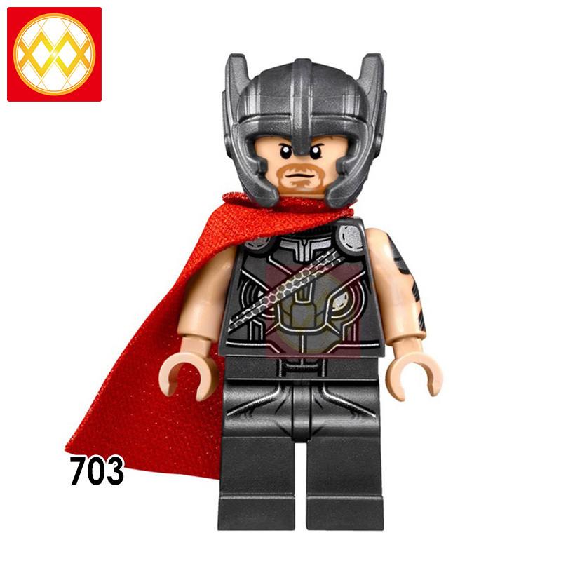 X0172 Marvel Superhero Thor Hela Sif Berserker Bruce Banner Valkyrie Red Skull Mandarin Chinese Building Blocks Kids Toys