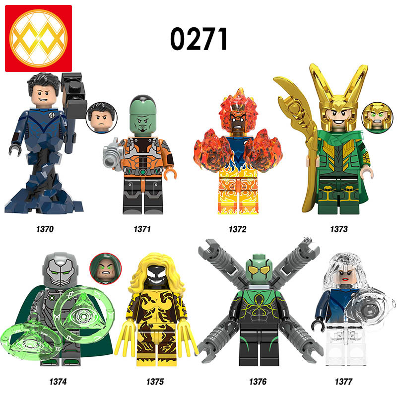 X0271 Mister Fantastic Leader Loki Doctor Doom Scream Spider-man Invisible Woman Building Blocks Kids Toys