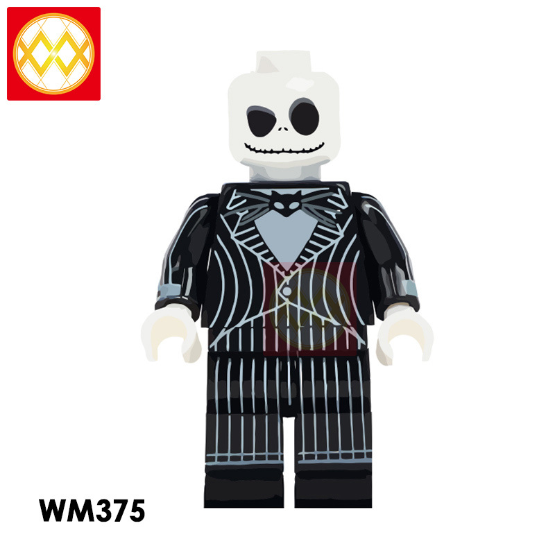 WM6012 Horror Creepy Doll Halloween Jack Skellington Freddy Jason voorhees Texas Chainsaw Pinhead Clown Building Block Toys For Kids