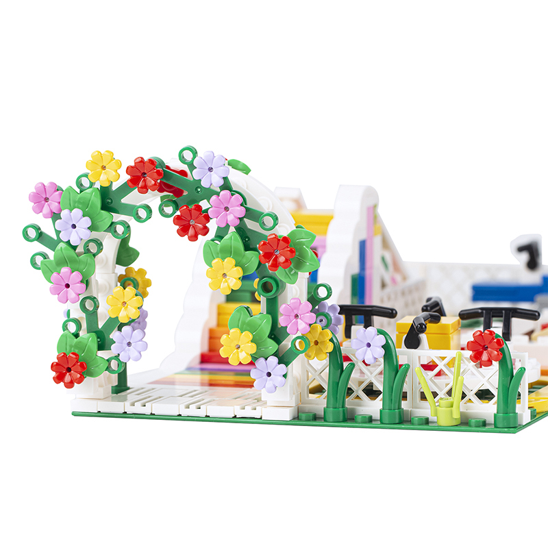 MOC4038 City Series Street View Children's Park Slide seesaw Building Blocks Bricks Kids Toys for Children Gift MOC Parts