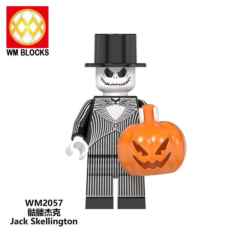 WM6102 Hot Halloween Jack Sally Pumpkin King Re-Animator Exorcist Hellraier Pennywise Action Figures Building Blocks Kids Toys