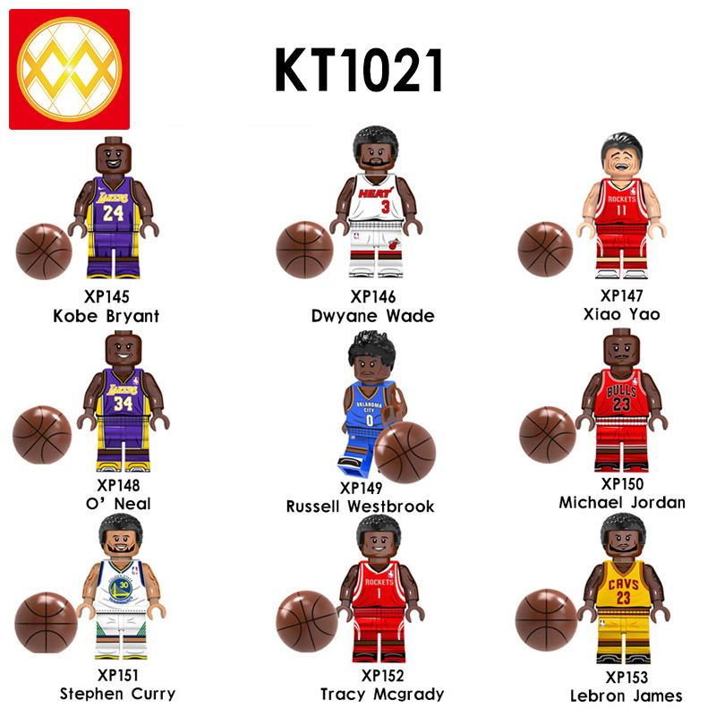 KT1021 Kobe Bryant Dwyane Wade Xiao Yao O' Neal Russell Westbrook Michael Jordan Stephen Curry Tracy Mcgrady Lebron James Building Blocks Kids Toys