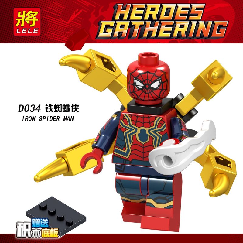 D033-040 Superhero People  Marvel Spiderman Iron Man Thor Black Widow Action Figures Building Blocks Kids Toys