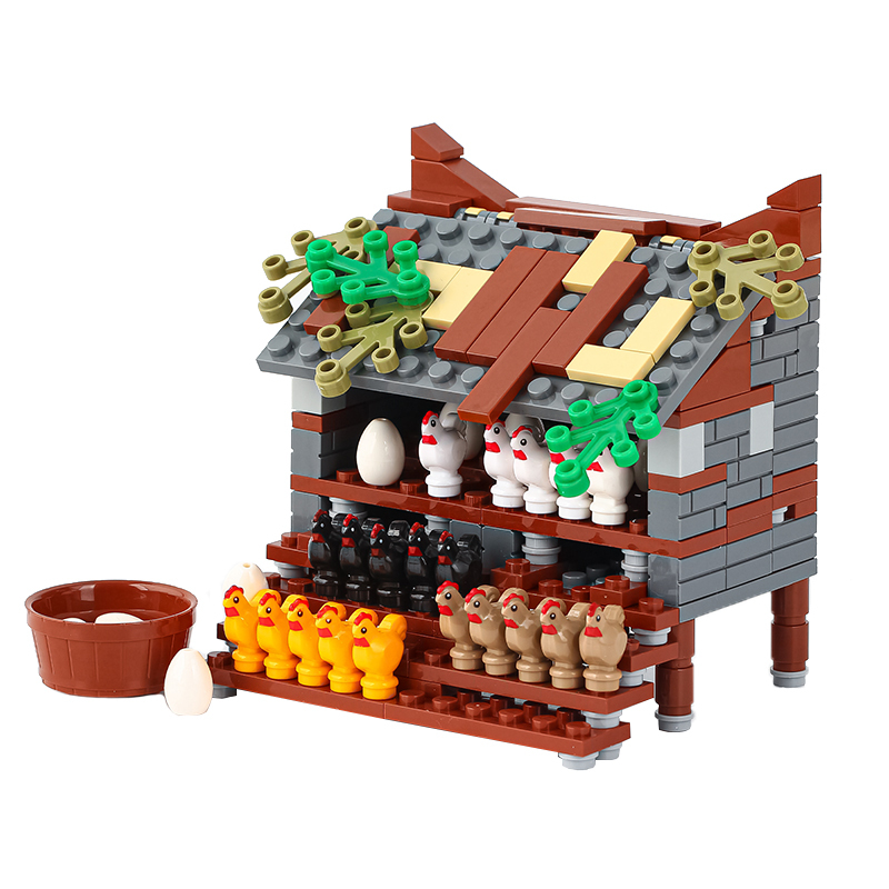 MOC0023 Farm Series Chicken Coop Building Blocks Bricks Kids Toys for Children Gift MOC Parts