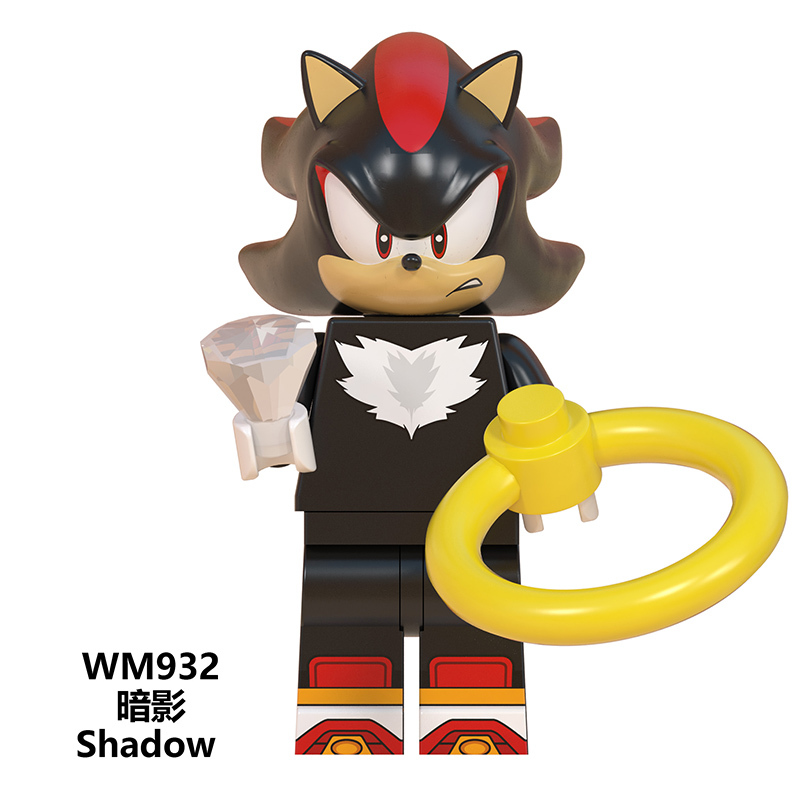 WM6086 Anime Cartoon Super Sonic Amy Rose Shadow Metal Sonic Nakkurusu Teirusu Silver Action Figures Building Blocks Kids Toys