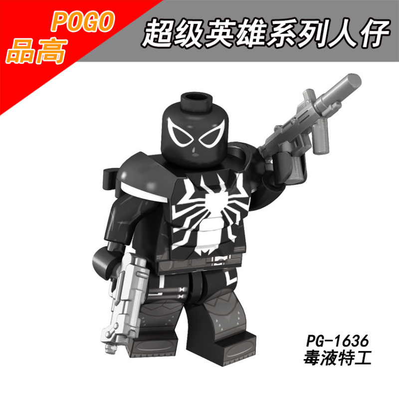 PG8159 Deadpool Wolverine Groot Rocket Raccoon Whip Wonder Girl Ghost Rider Venom Agent Action Figures Building Blocks Kids Toys