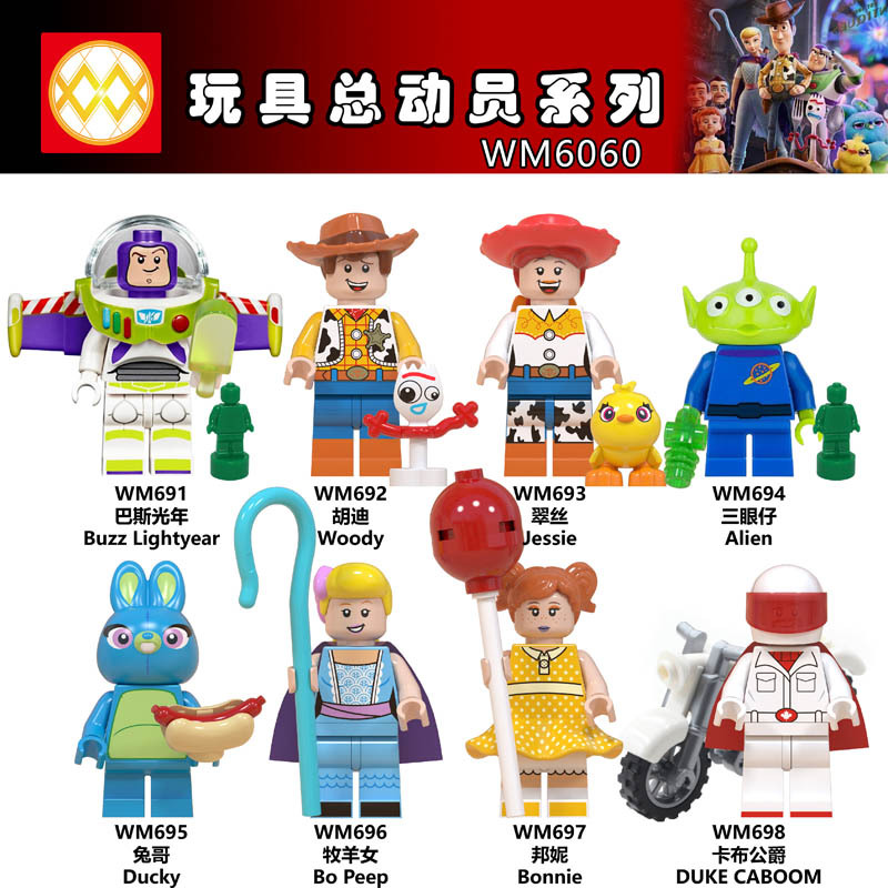 WM6060 Toy Story 4 Characters Alien Bonnie Woody Buzz Lightyear Jessie Ducky Duke Caboom Bo Peep Figures Cartoon Series Gifts For Children Toys PG1030