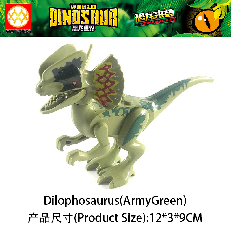 Mini Action Figure Small Dilophosaurus Velociraptor Pteranodon Stygimoloch Building Blocks Education Scale Animal Dinosaur Toys