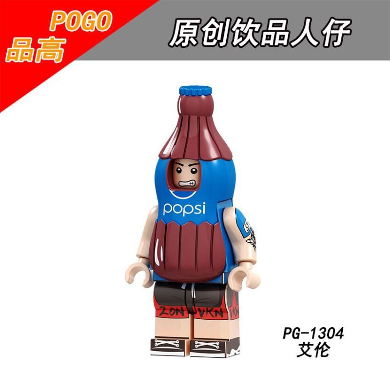 PG8134 Cartoon Drinks Series Pure Milk Sprite Fanta Cola Pepsi Action Figure Building Blocks Kids Toys