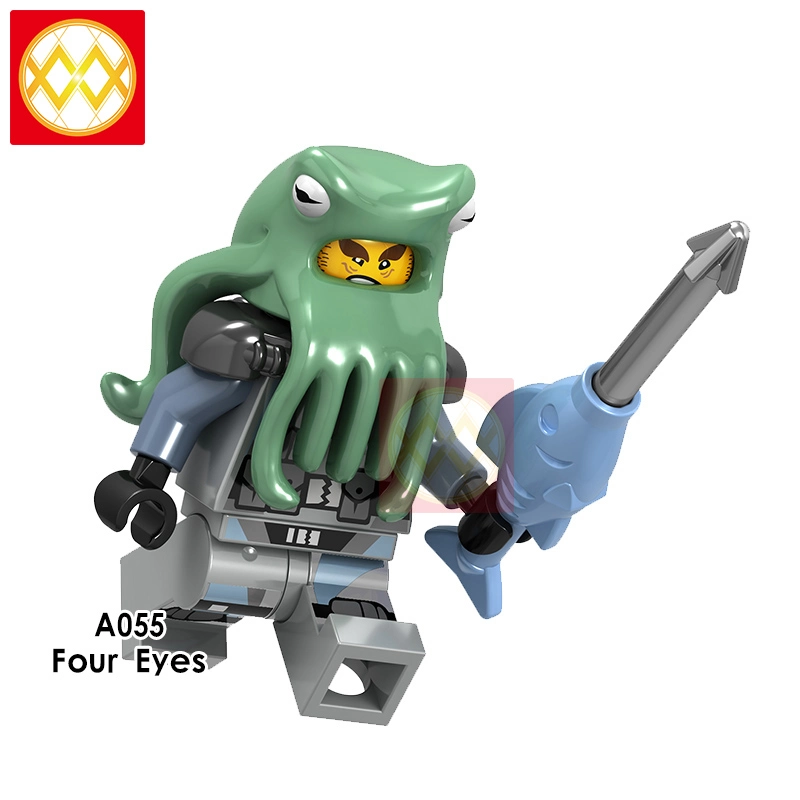 A049 A056 Slithraa Snike Chokun Snappa Wu Shark Army Jelly Four Eyes Lord Garmadon Building Blocks Kids Toys