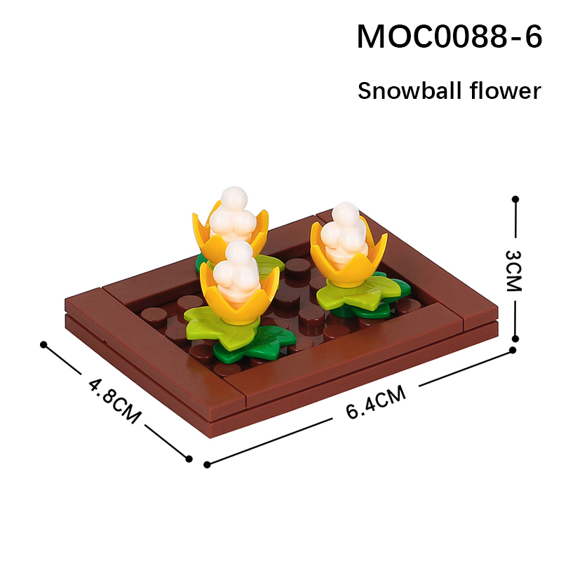 MOC0088 City Series Decoration Flowers Fruit and Vegetable Fields Building Blocks Bricks Kids Toys for Child