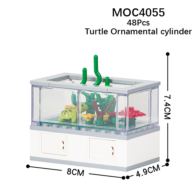 MOC4055 City Series Turtle Ornamental cylinder Building Blocks Bricks Kids Toys for Children Gift MOC Parts