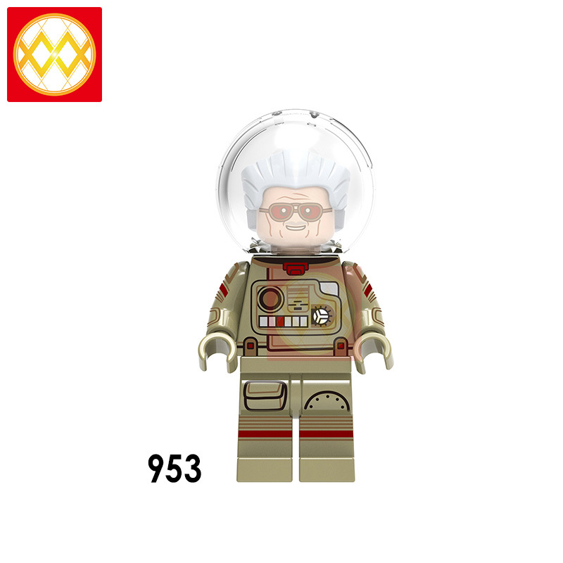 X0218 Classic Marvel Hero Movie Little Pepper Death Vision Vulture Stan Lee Captain America Yellow Jacket Observer Techaka Building Blocks Kids Toys E