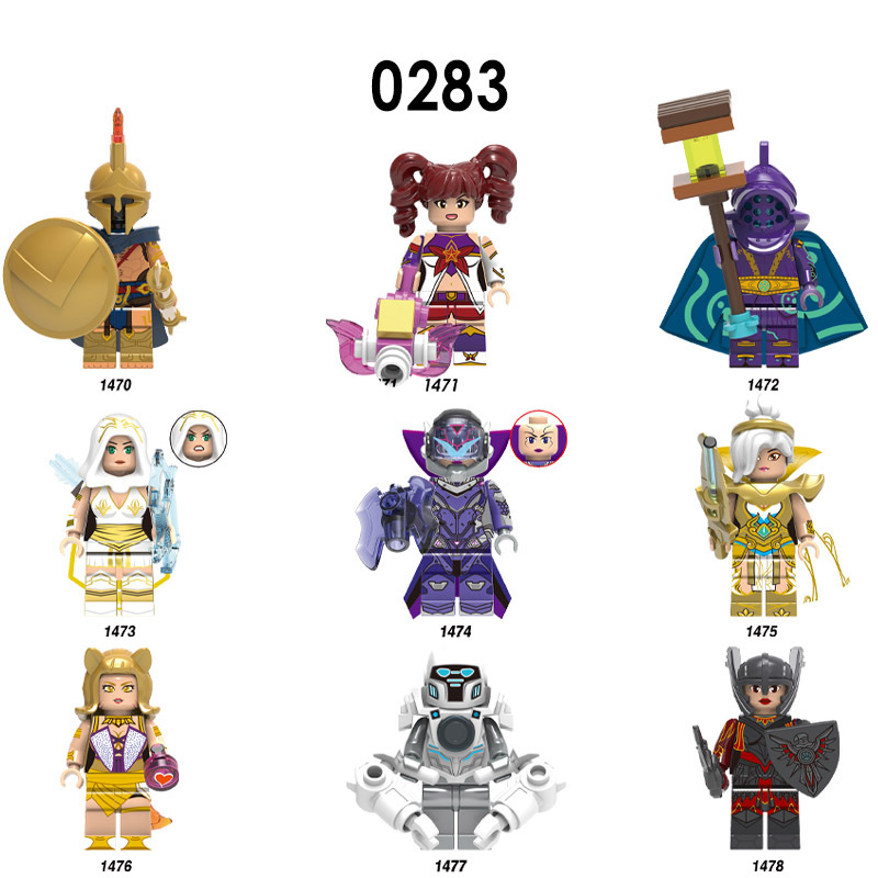 X0283 Pantheon Jinx Jax Ashe Shauna Vayne Riven Ahri Blitxcran Leona Building Blocks Kids Toys