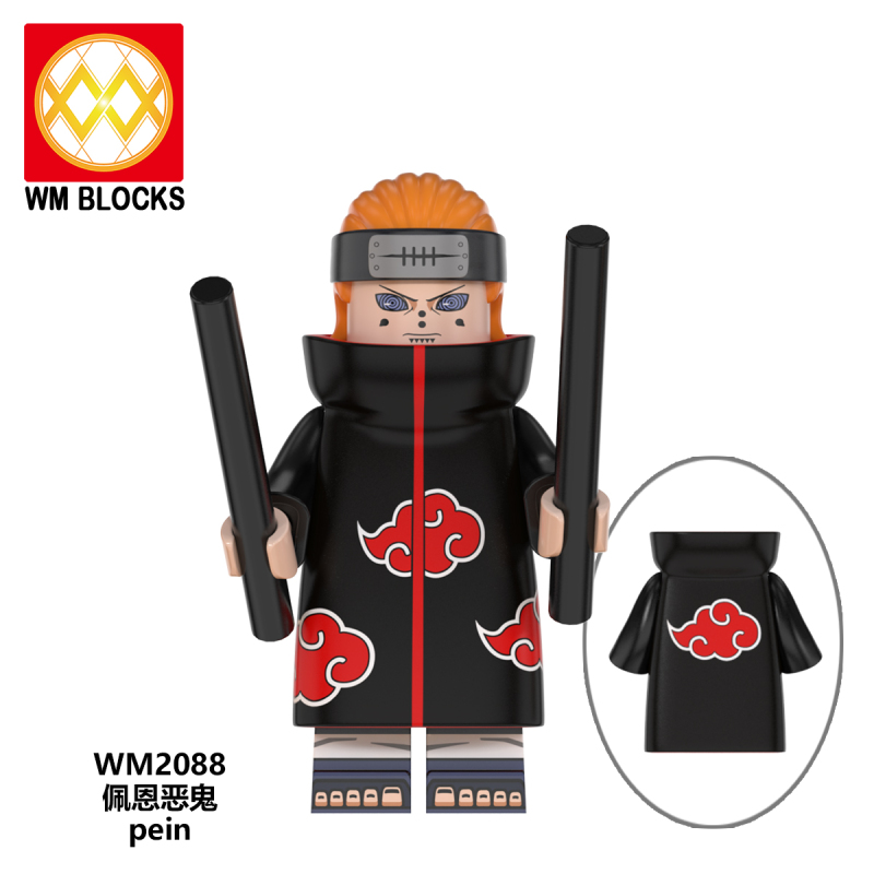 WM6105 Anime Action Figures Uzumaki Uchiha Obito Sasuke Kakashi Sasori Anime set Model Building Blocks children diy Toys