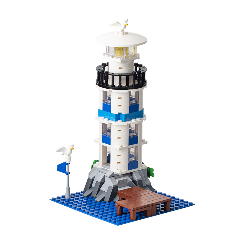 MOC4035 City Series Lighthouse Street View Building Blocks Bricks Kids Toys for Children Gift MOC Parts