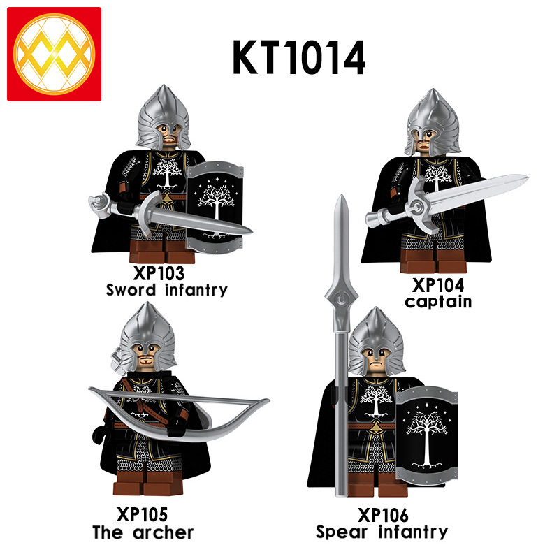 KT1014 Sword Infantry Captain The Archer Spear Infantry Medieval Castles War Series Building Blocks Kids Toys