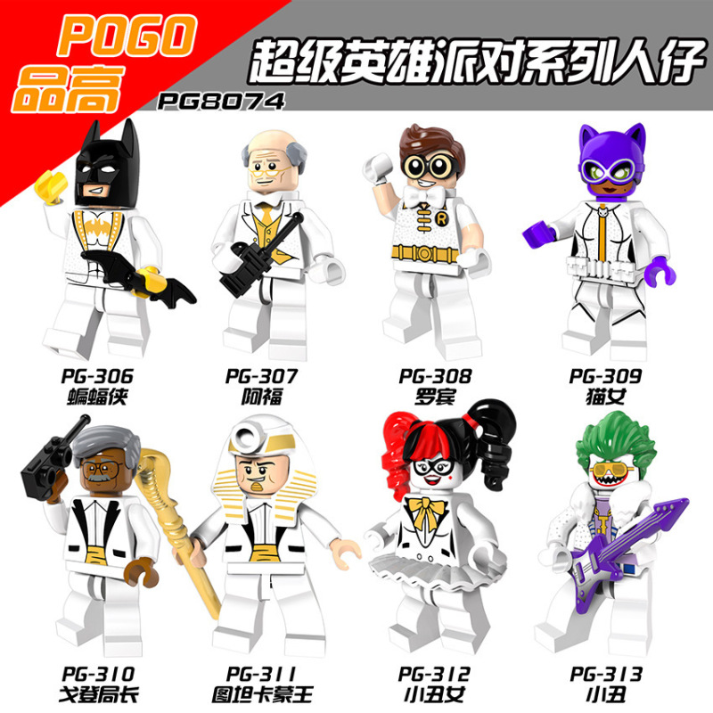 PG8074 DC Movie Batman Alfred Robin Catwoman James Gordon Tutankhamun Harley Quinn Joker Action Figure Building Blocks Kids Toys