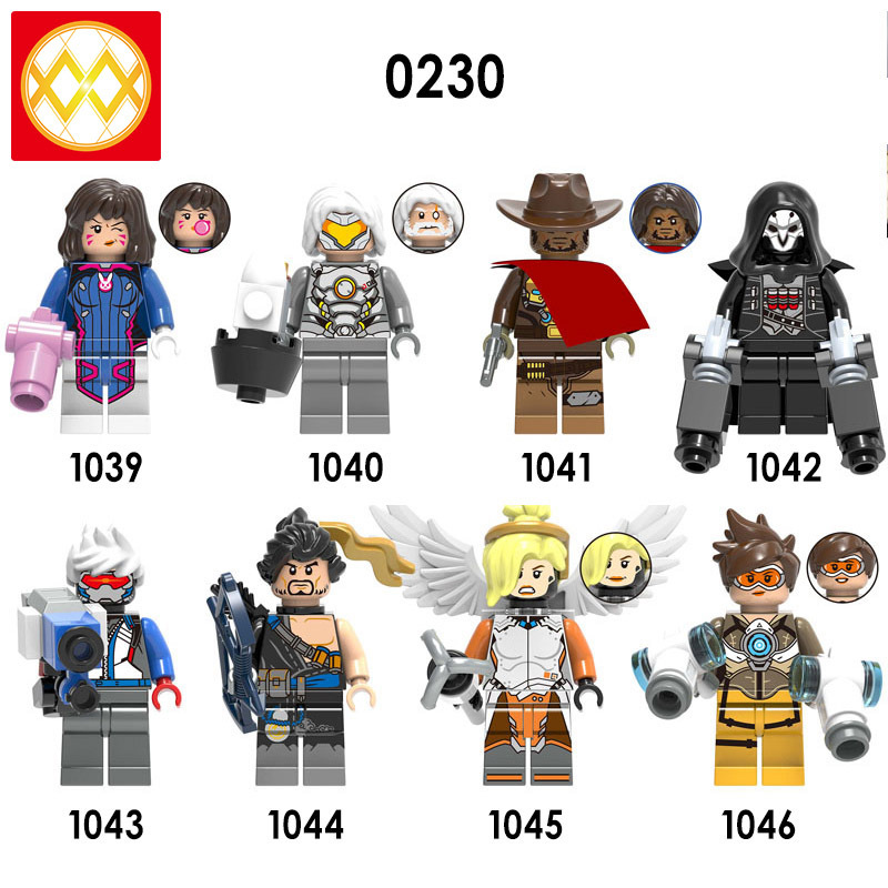 X0230 Tracer Angel Shimada Hanzo Soldier Grim Reaper Jesse McRae Reinhardt Wilhelm Song Hana Building Blocks Kids Toys