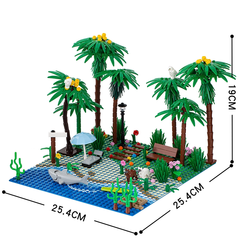 MOC3008 City Series Beach Street View Building Blocks Bricks Kids Toys for Children Gift MOC Parts