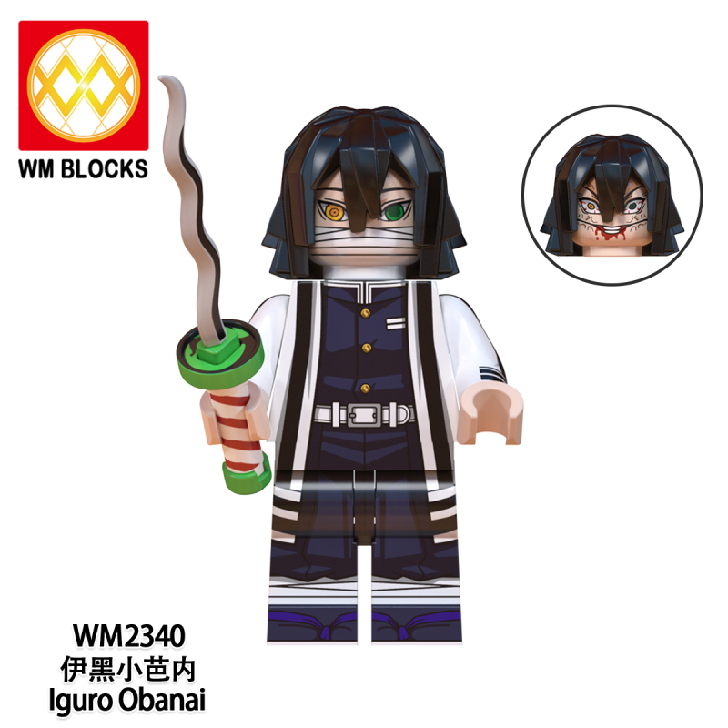 New WM2344-A WM6137 Kamado Tanjirou Demon Slayer sun blade Swordsman series of columns building blocks Figures Toy 2022 Hot Sale