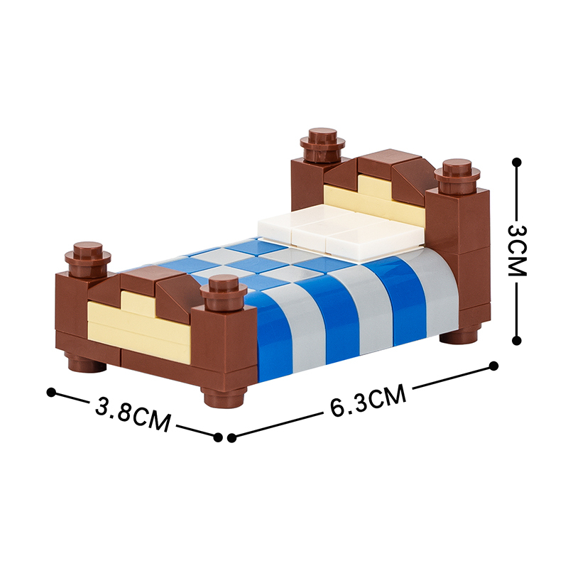 MOC0029-C  City Home Furniture Series Single Bed Compatible Accessories Building Blocks Bricks Kids Toys for Children Gift MOC Parts